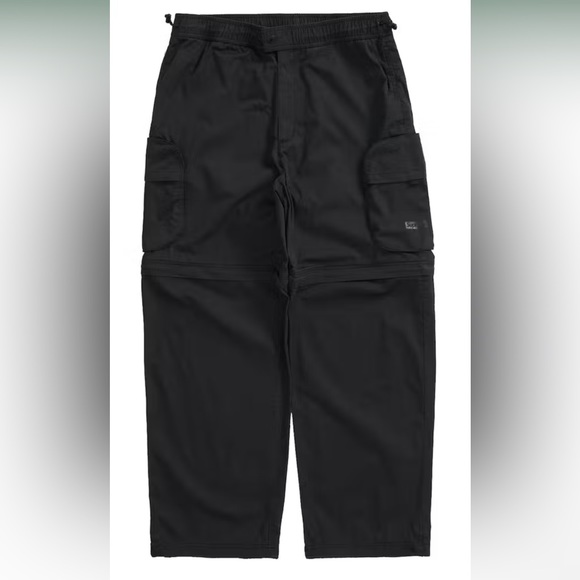 Mens Supreme Black Cargo Zip Off Cinch Pant